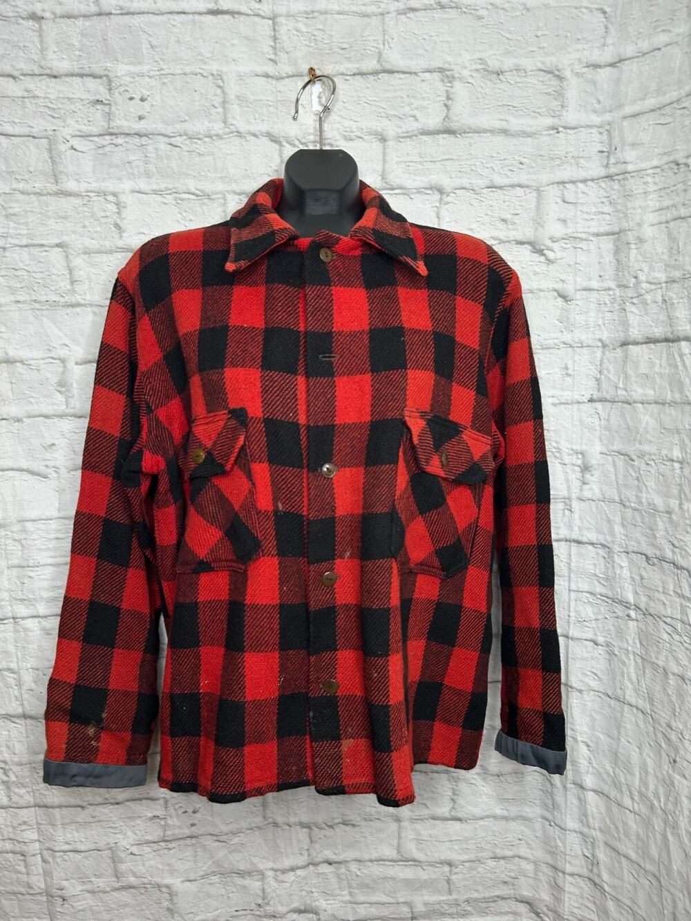 Rachel Zoe Pullover Jacket Womens S Red Black Buffalo Plaid Wool Blend Half Zip